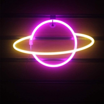 Planet Neon Light lampa ścienna LED, neonowa pom-żół [12200000085]